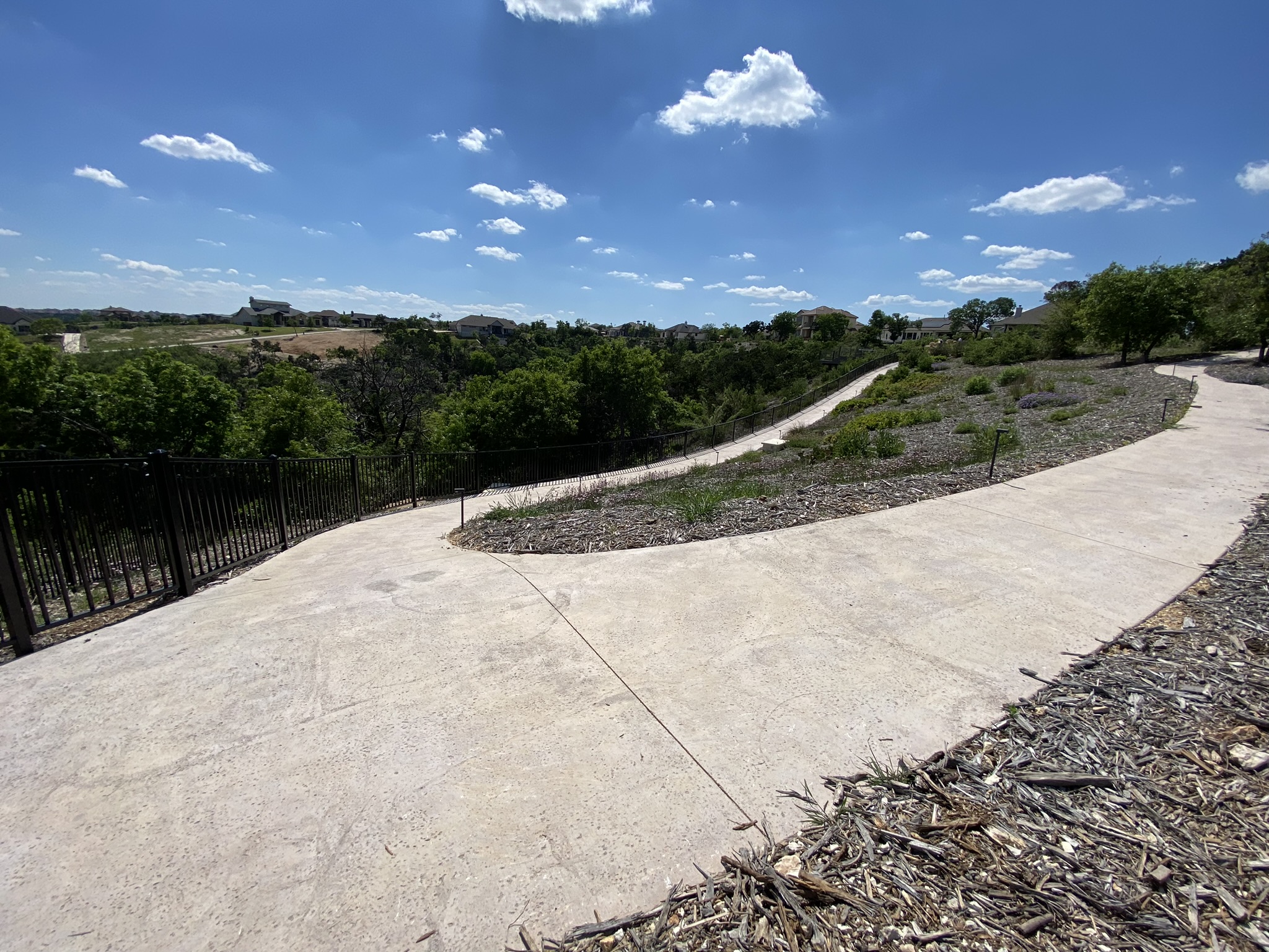 Walking path around natural area